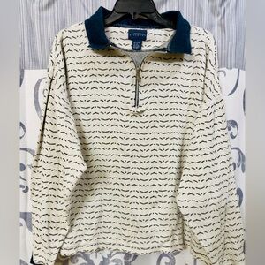 Vintage 90s Givenchy Activewear Golf Man  Pattern 1/4 Zip Long Sleeves Size XL